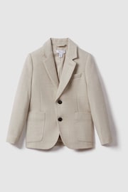 Reiss Stone Attire Junior Textured Wool Blend Single Breasted Blazer - Image 2 of 4