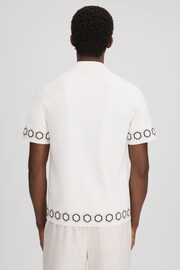 Reiss White Decoy Knitted Cuban Collar Shirt - Image 5 of 7