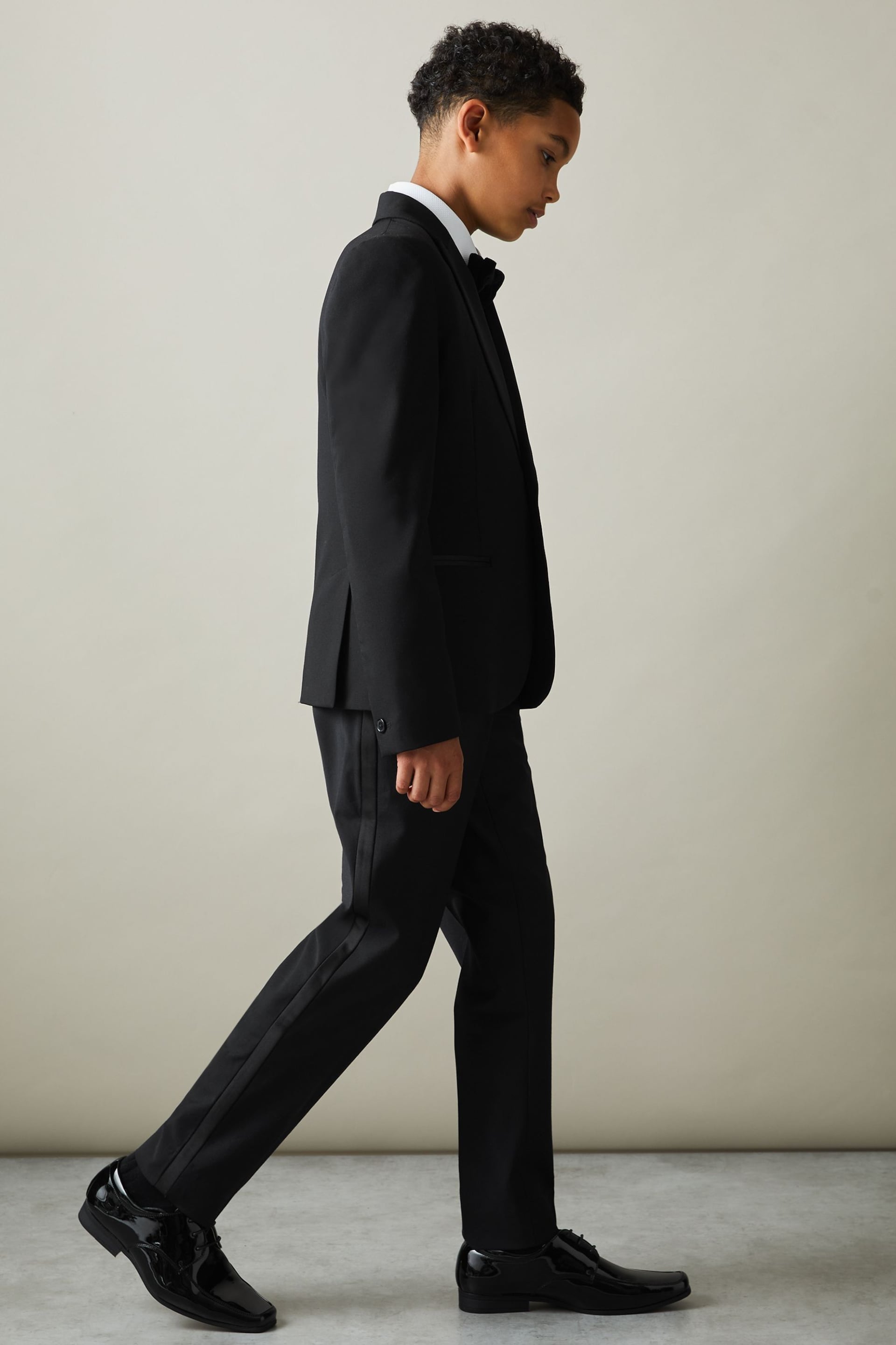 Reiss Black Knightsbridge T Tuxedo Satin Stripe Trousers - Image 3 of 4