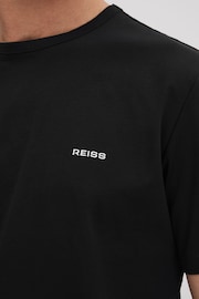 Reiss Black Russell Slim Fit Cotton Crew T-Shirt - Image 4 of 6