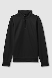 Reiss Black Barret Textured Half-Zip Funnel Neck Jumper - Image 2 of 4