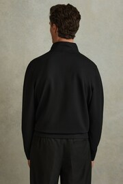 Reiss Black Barret Textured Half-Zip Funnel Neck Jumper - Image 3 of 4