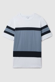 Reiss Airforce Blue Multi Auckland Mercerised Cotton Crew Neck T-Shirt - Image 2 of 5