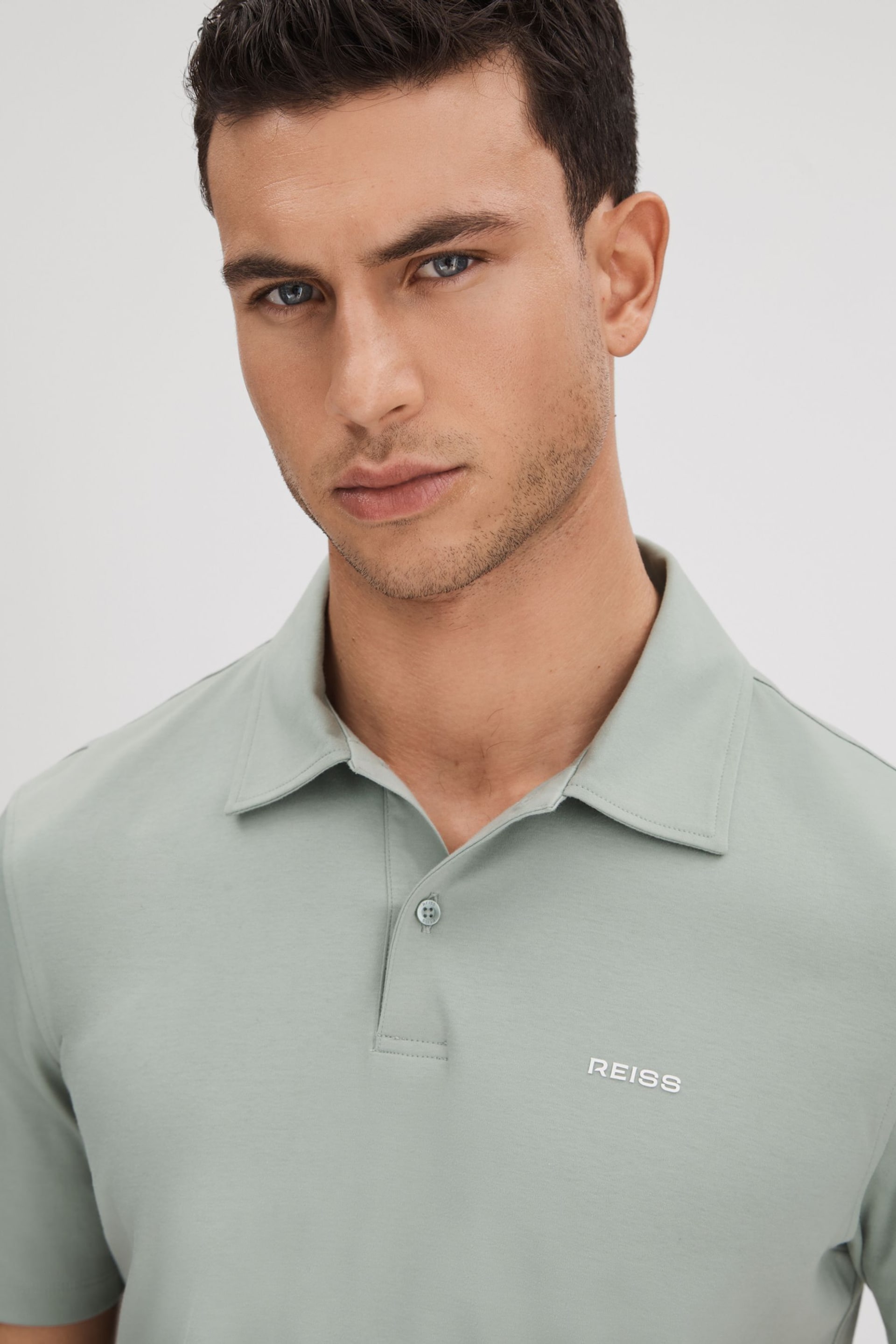 Reiss Sage Owens Slim Fit Cotton Polo Shirt - Image 4 of 6