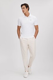 Reiss White Owens Slim Fit Cotton Polo Shirt - Image 3 of 6