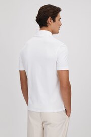 Reiss White Owens Slim Fit Cotton Polo Shirt - Image 5 of 6