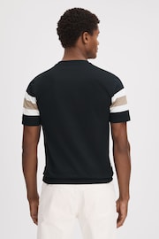 Reiss Navy/Camel Auckland Mercerised Cotton Crew Neck T-Shirt - Image 5 of 5