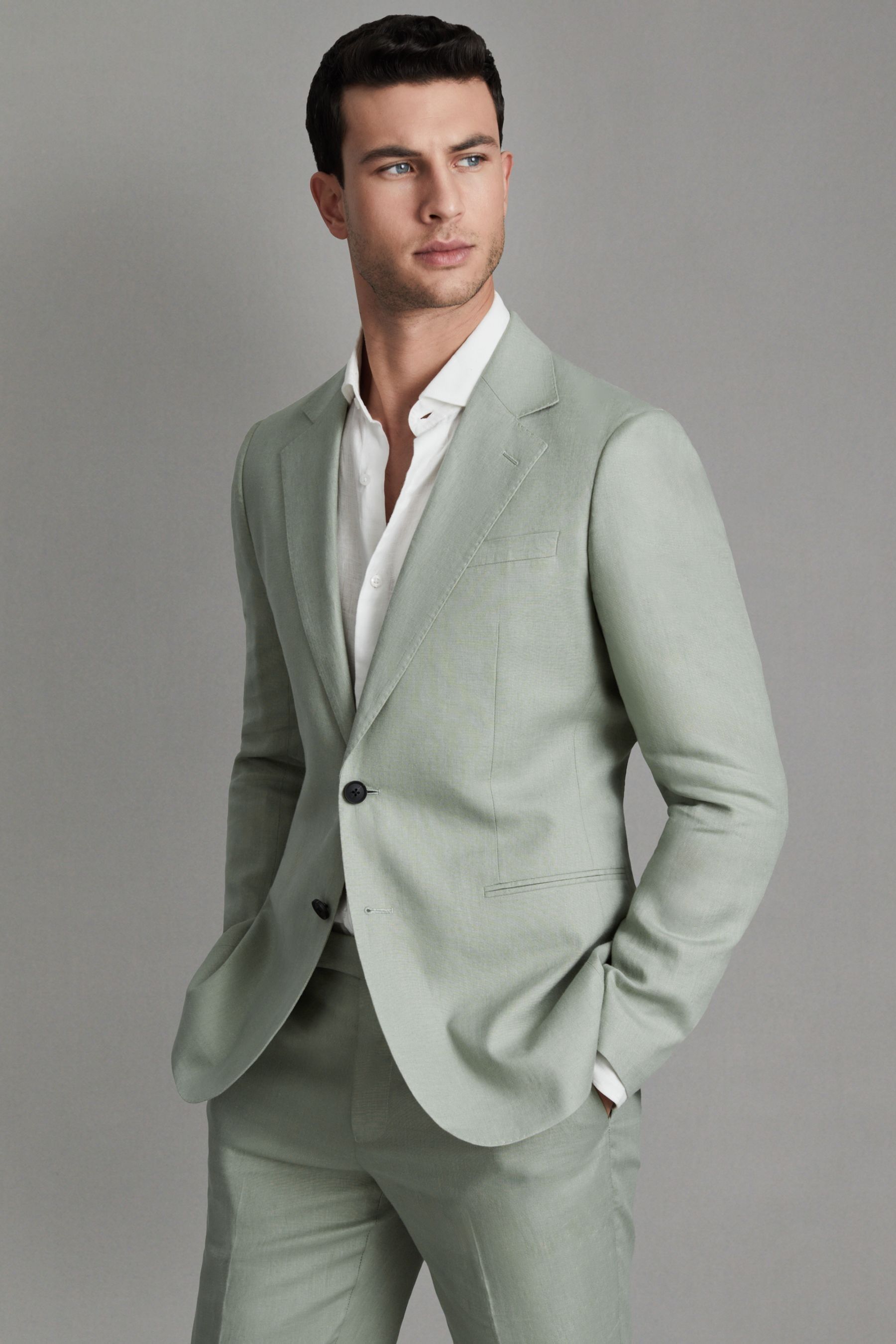 Buy Reiss Apple Kin Single Breasted Linen Suit Blazer Slim Fit from the Next UK online shop