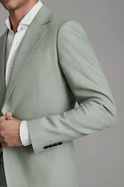 Reiss Apple Kin Slim Fit Single Breasted Linen Blazer - Image 4 of 8