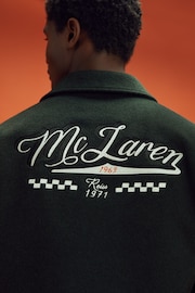 McLaren F1 Wool Blend Leather Patch Varsity Bomber Jacket - Image 6 of 9