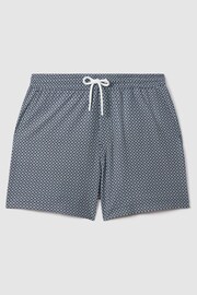 Reiss Airforce Blue/White Shape Printed Drawstring Swim Shorts - Image 2 of 6