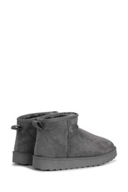 Linzi Grey Mini Addy Faux Suede Faux Fur Lined Ankle Boots - Image 5 of 5