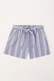 Abercrombie & Fitch Blue Pinstripe Tie Waist Shorts - Image 2 of 3