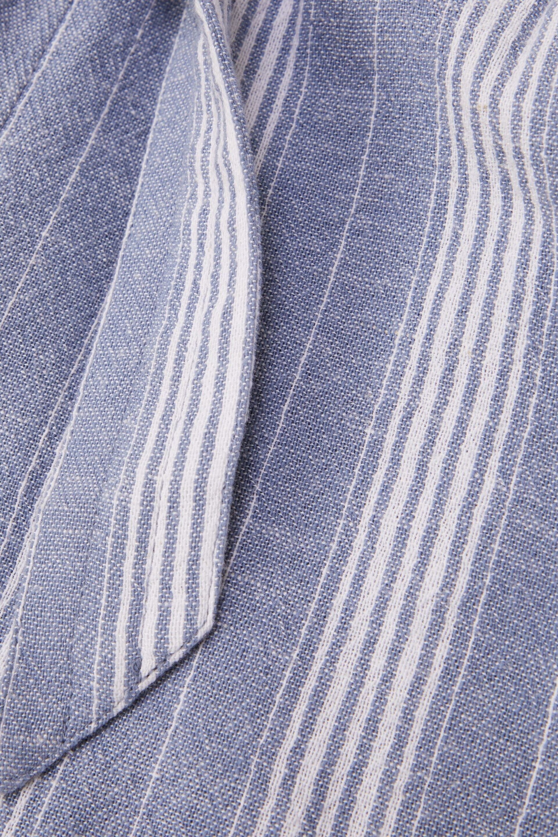 Abercrombie & Fitch Blue Pinstripe Tie Waist Shorts - Image 3 of 3