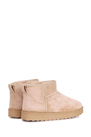 Linzi Nude Mini Addy Faux Suede Faux Fur Lined Ankle Boots - Image 4 of 4