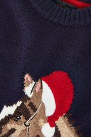 Joules Cracking Navy Blue Intarsia Artwork Jumper - Image 4 of 4