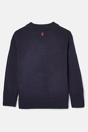 Joules Girls' Cracking Navy Blue Intarsia Artwork Jumper - Image 5 of 6