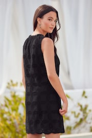 Black Sleeveless Broderie Shift Mini Dress - Image 4 of 6