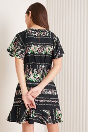 Lipsy Black Cut Out Flutter Sleeve Dress (5-16yrs) - Image 2 of 4