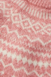 Joules Charlotte Pink & Cream Fair Isle Jumper - Image 4 of 5