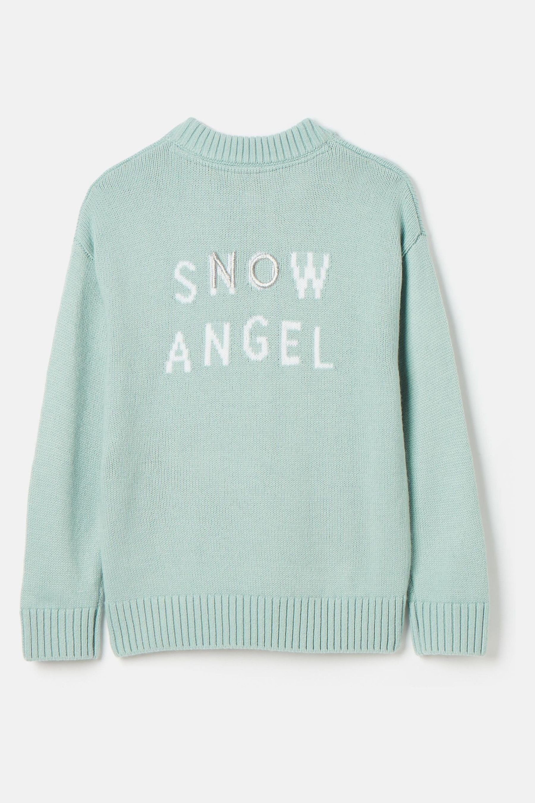 Joules Girls Cracking Blue Intarsia Artwork Jumper