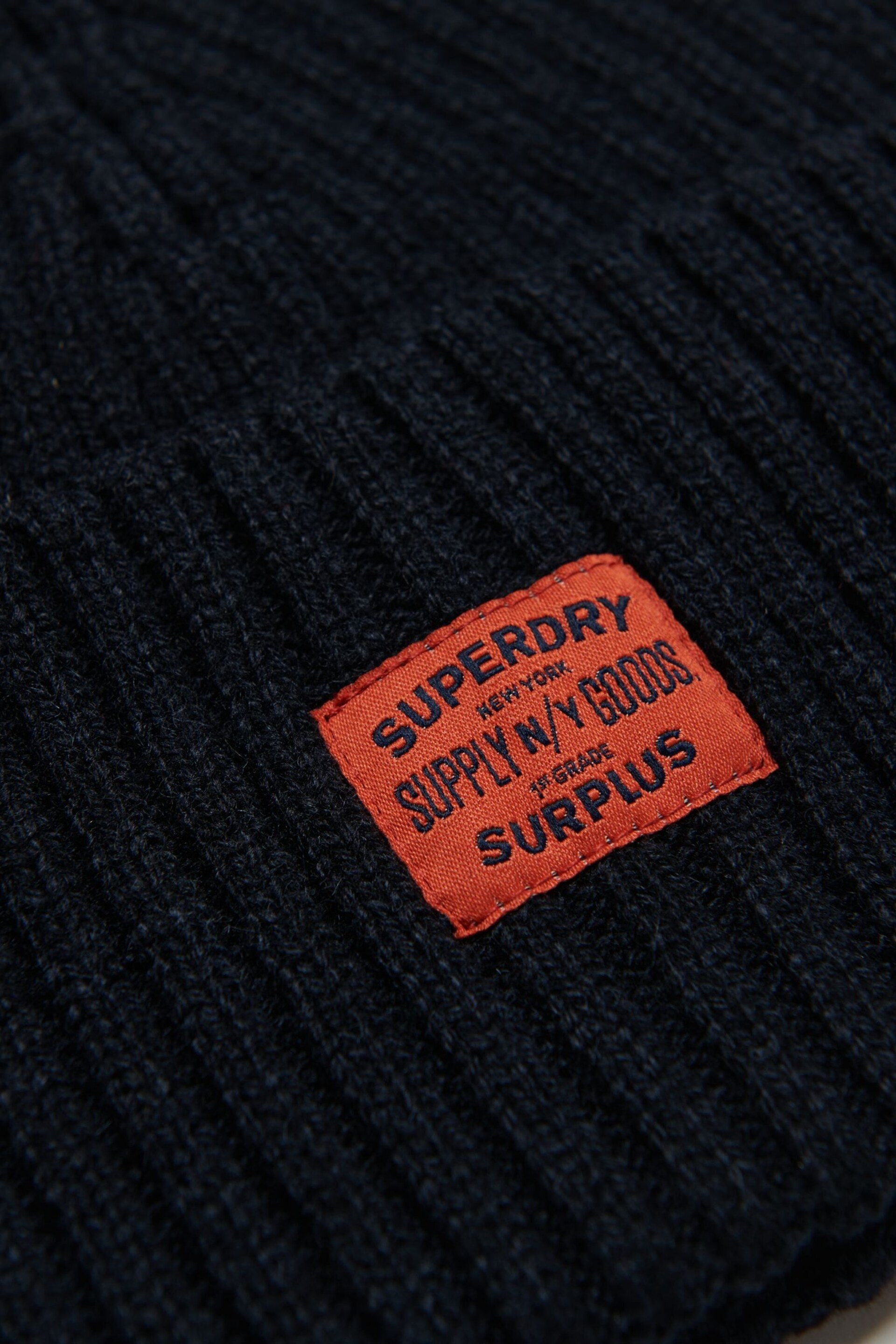 Superdry Blue Workwear Knitted Beanie - Image 2 of 3