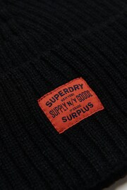 Superdry Black Workwear Knitted Beanie - Image 2 of 3