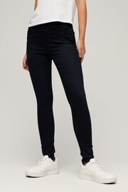 Superdry Black Organic Cotton High Rise Skinny Denim Jeans - Image 1 of 4