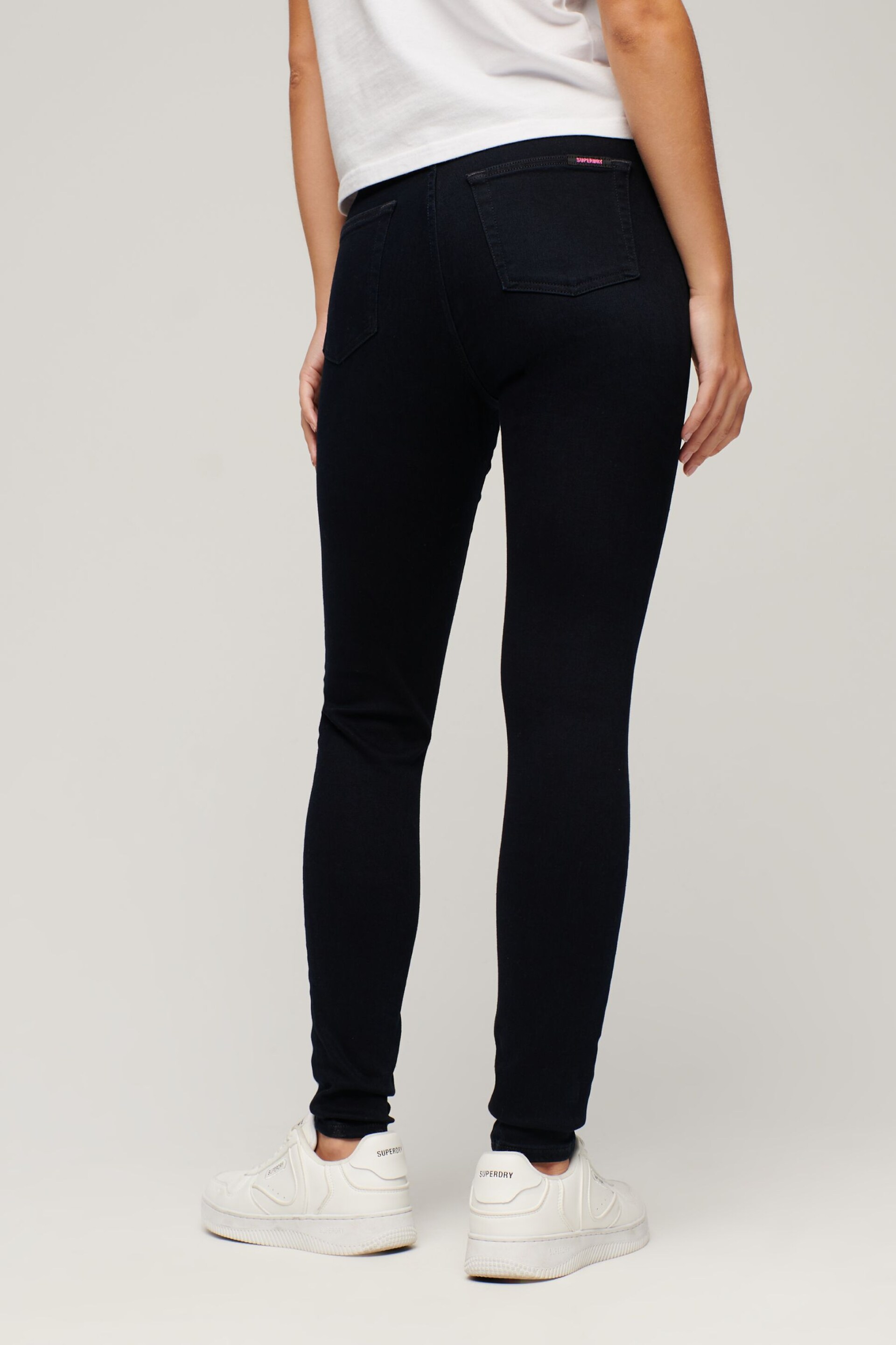 Superdry Black Organic Cotton High Rise Skinny Denim Jeans - Image 2 of 4