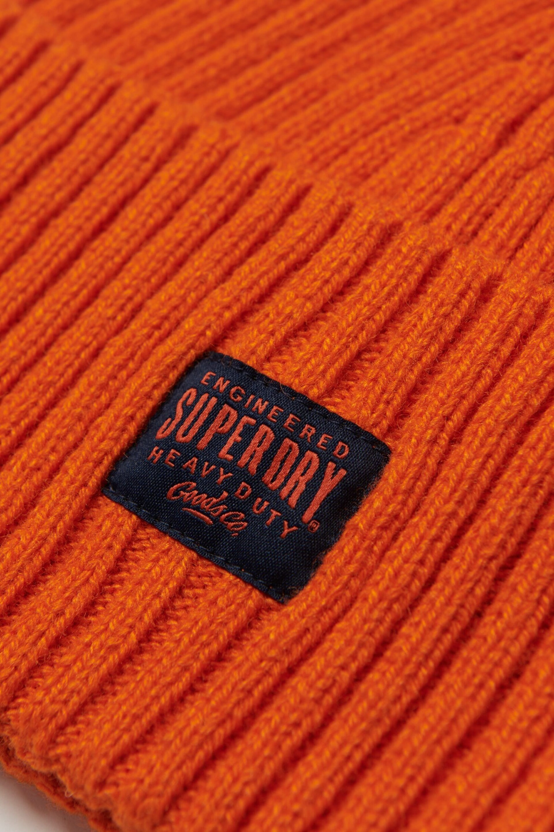 Superdry Orange Workwear Knitted Beanie - Image 2 of 3
