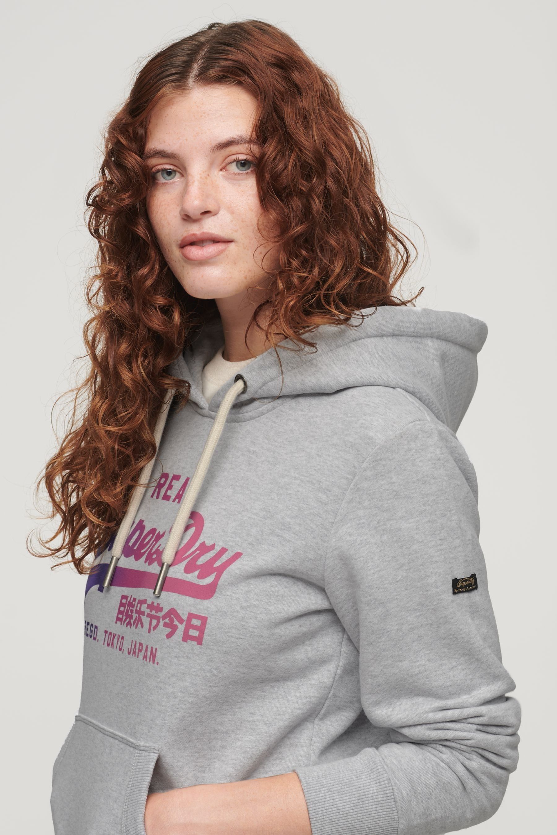 Buy Superdry Grey Tonal Vintage Logo Graphic Hoodie from Next Ireland