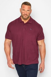 BadRhino Big & Tall Red Plain Polo Shirt - Image 1 of 3