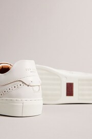 Ted Baker White Dentton Burnished Leather Brogue Hybrid Shoes - Image 4 of 5
