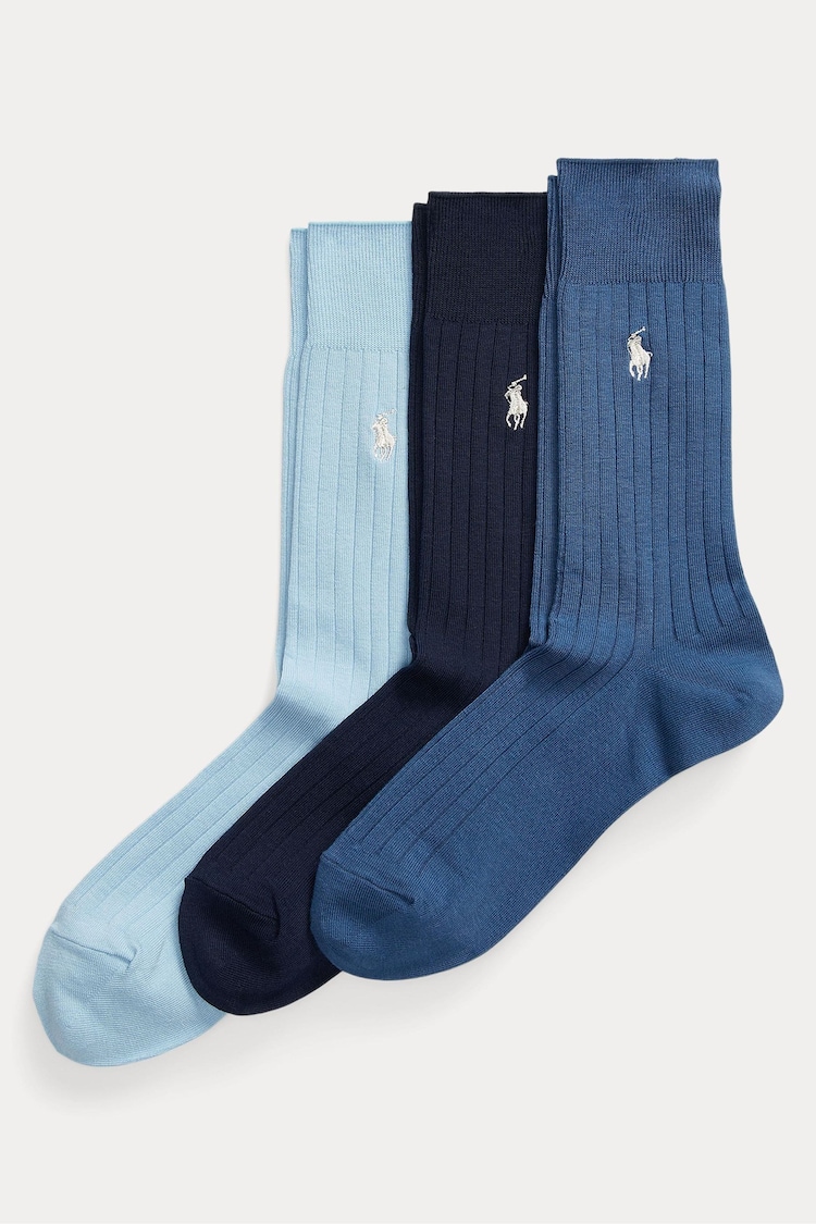 Polo Ralph Lauren Ribbed Cotton Blend Crew Socks 3-Pack - Image 1 of 1