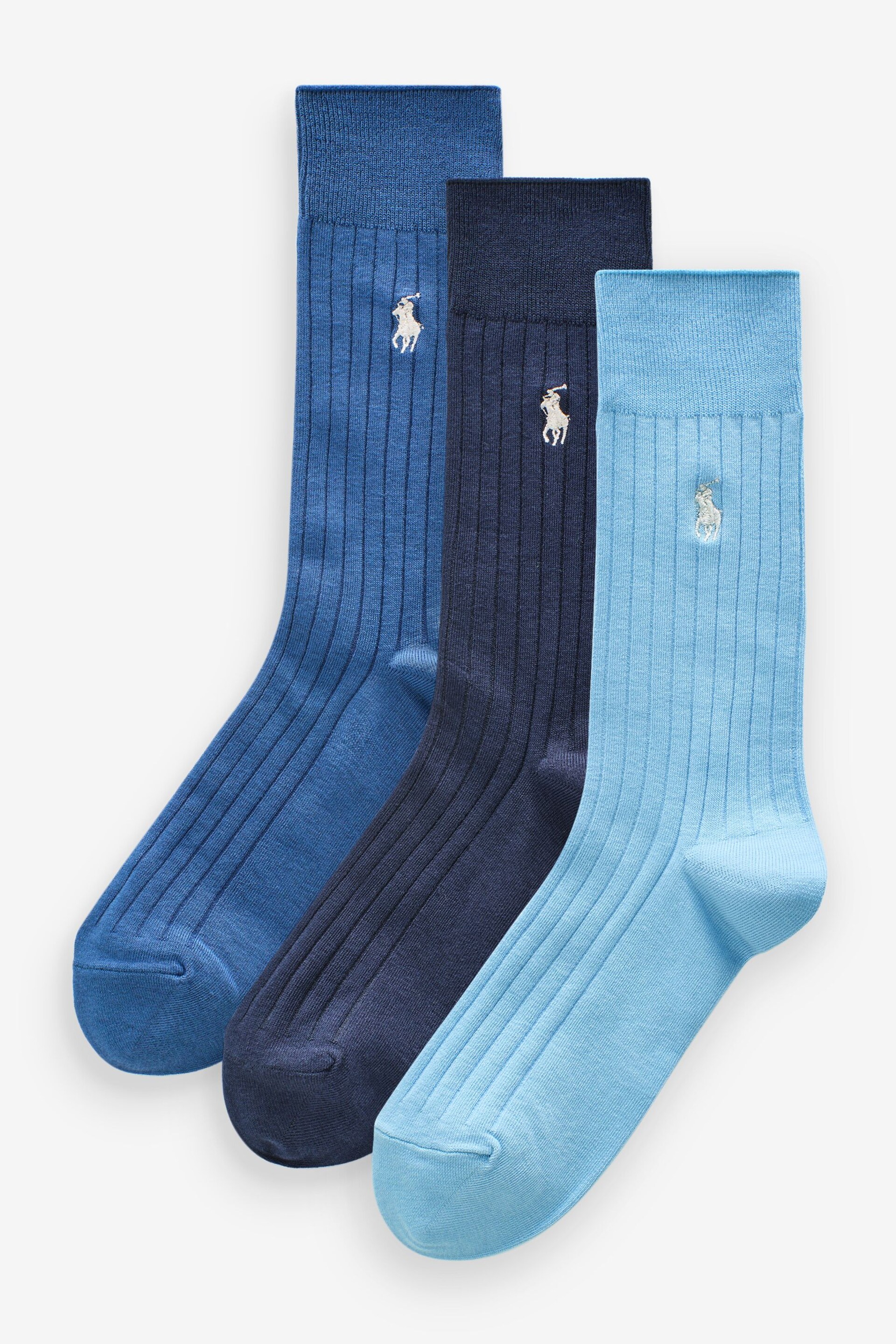 Polo Ralph Lauren Ribbed Cotton-Blend Crew Socks 3-Pack - Image 2 of 6