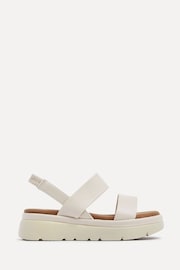 Linzi Nude Gia Two Part Stretch Slingback Flatform Sandals - Image 2 of 5
