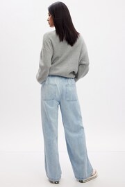 Gap Light Blue Wide Leg High Waisted Pull On Jeans - Image 4 of 5