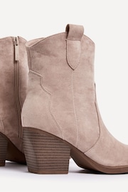 Linzi Natural Jessie Suede Western Ankle Boots - Image 4 of 5