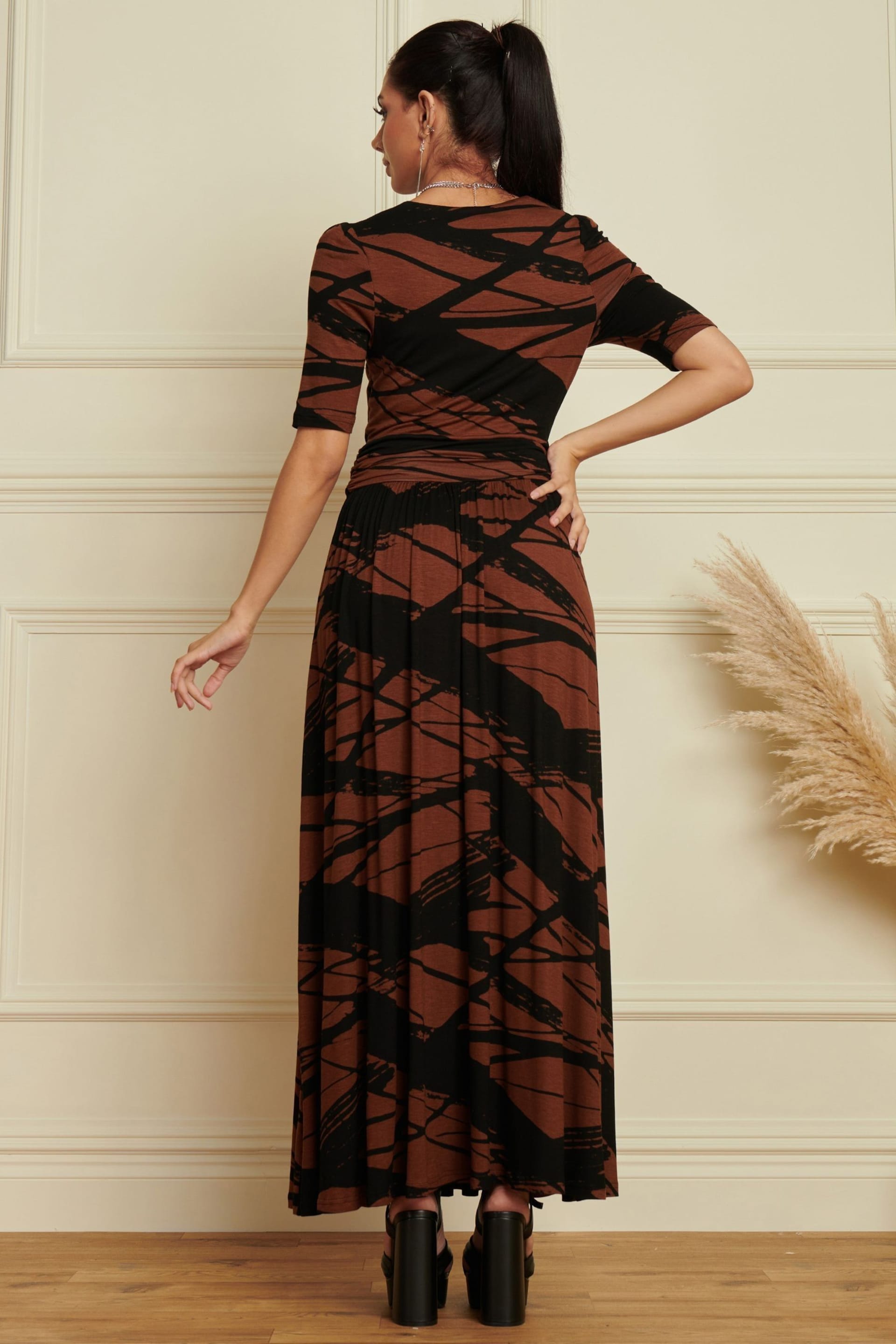 Jolie Moi Black Wrap Front Viscose Maxi Dress - Image 2 of 6