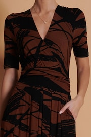 Jolie Moi Black Wrap Front Viscose Maxi Dress - Image 6 of 6