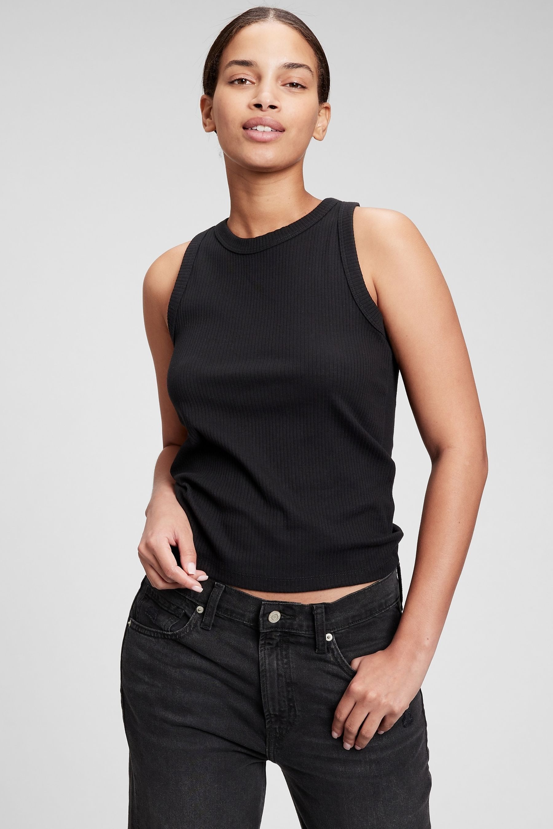 High neck strappy top clearance