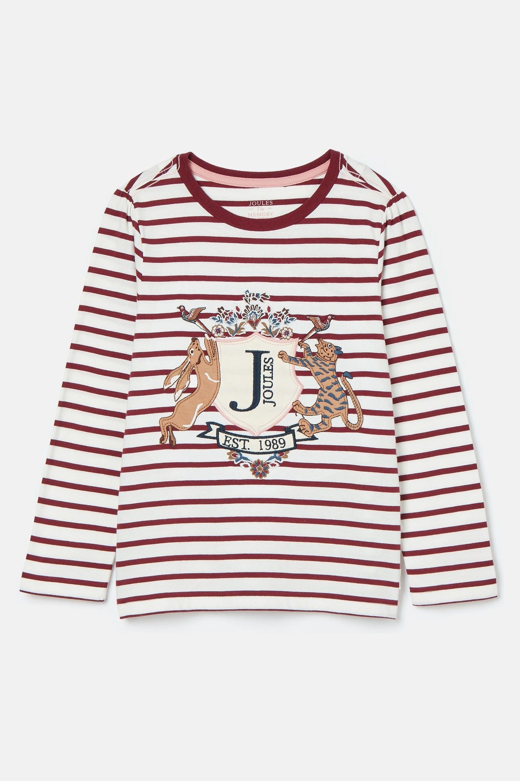 Buy Joules Girls Ava Berry Red Stripe Artwork T Shirt from Next Malaysia