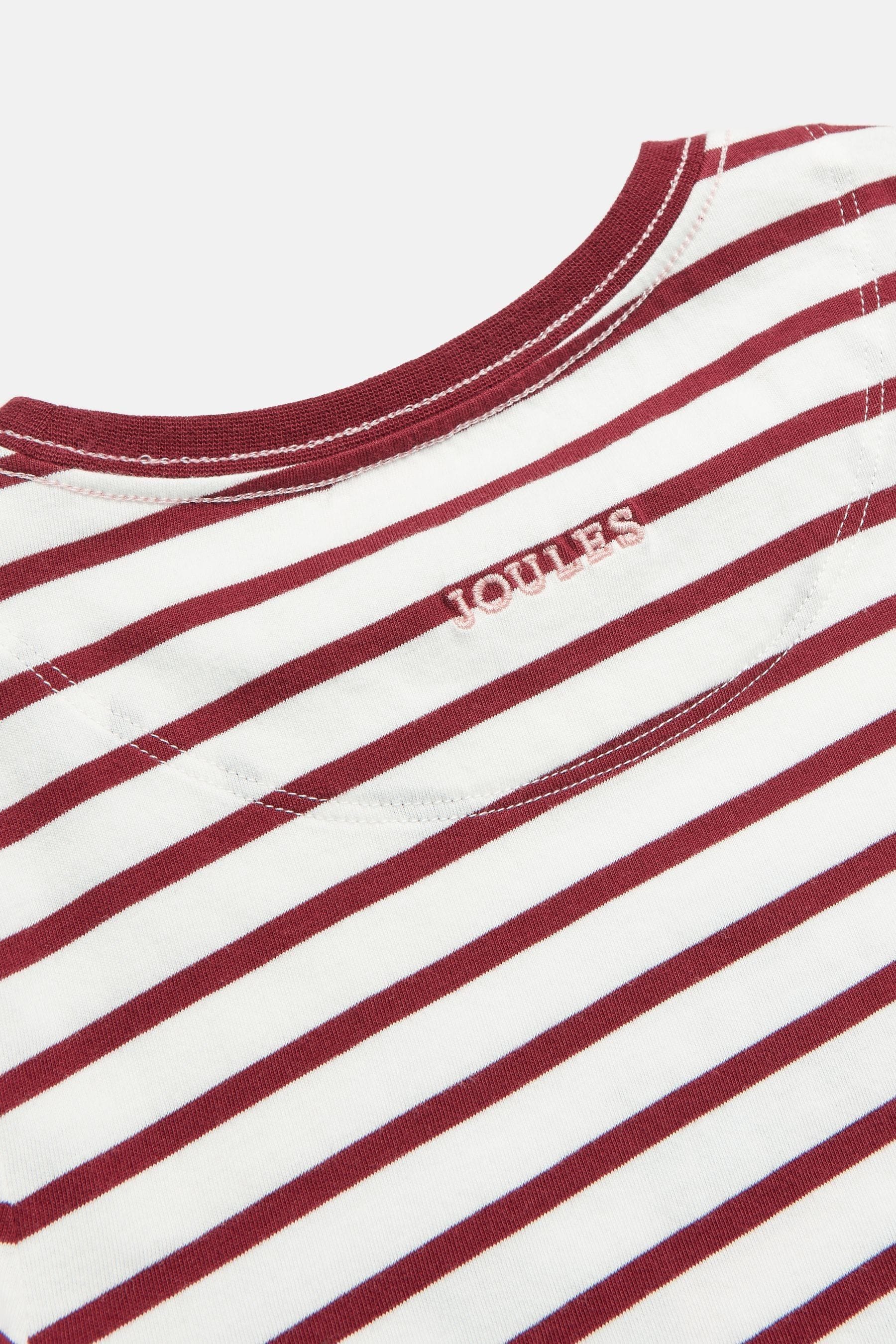 Joules Girls Ava Berry Red Stripe Artwork T Shirt