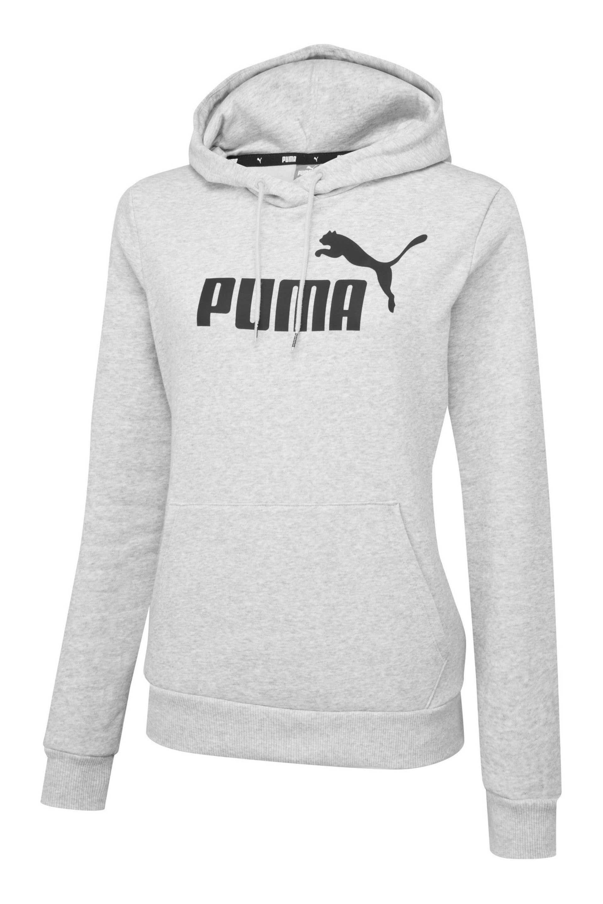 Puma Grey Essentials Logo Womens Hoodie - Image 1 of 2