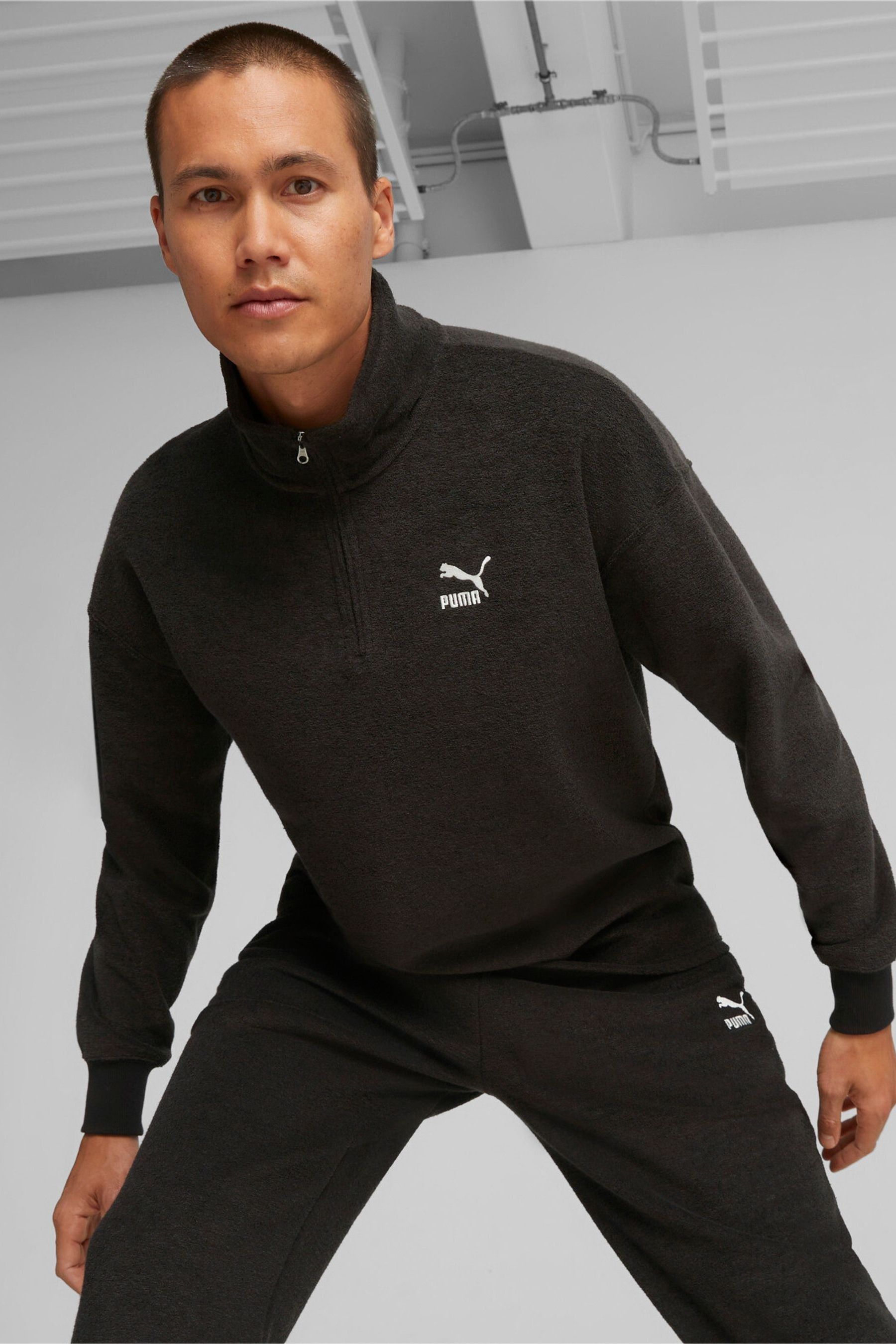 Buy Puma Black Mens Classics Quarter Zip Fleece from the Next UK online shop
