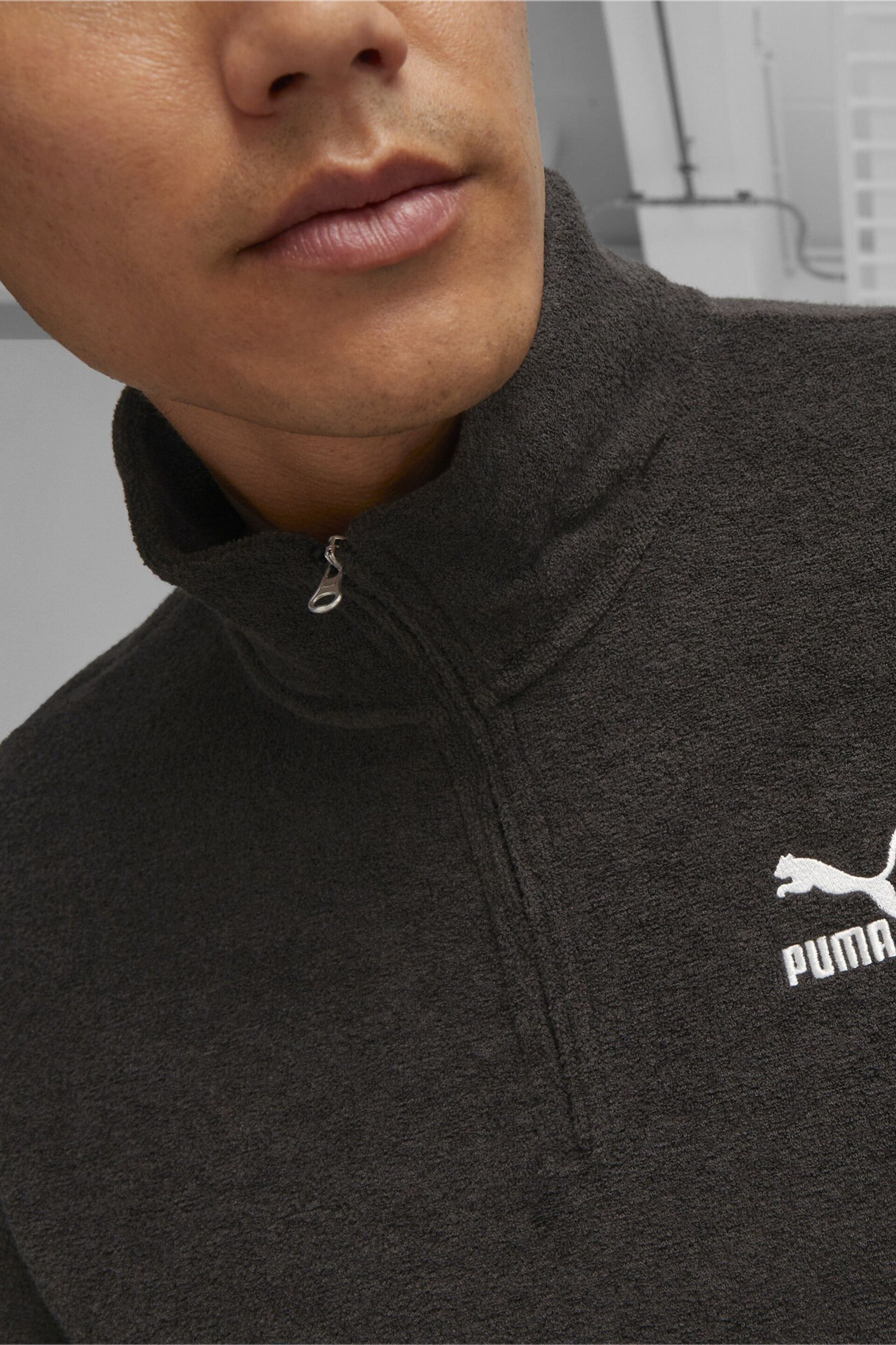 Puma Black Classics Men's Quarter-Zip Fleece - Image 4 of 7