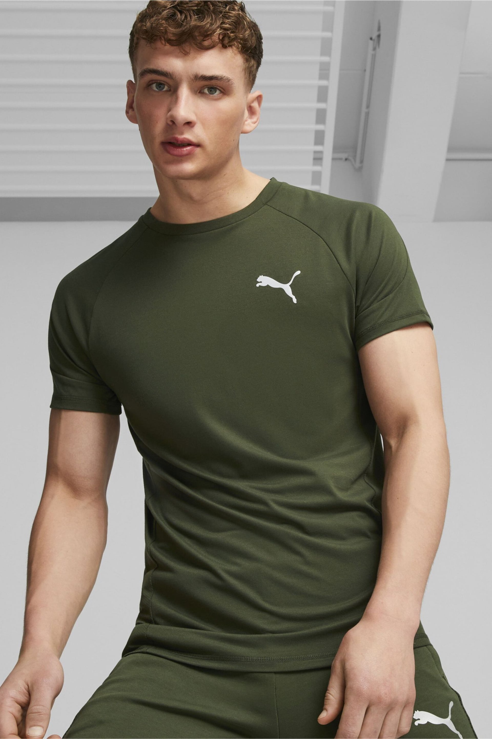 Puma Green Mens T-Shirt - Image 1 of 7