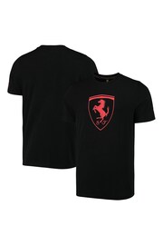 Puma Black Scuderia Ferrari Race Big Shield Mens Motorsport T-Shirt - Image 6 of 8