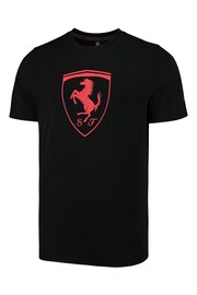 Puma Black Scuderia Ferrari Race Big Shield Mens Motorsport T-Shirt - Image 7 of 8