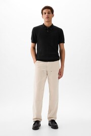 Gap Black Textured Short Sleeve Polo Shirt - Image 3 of 4